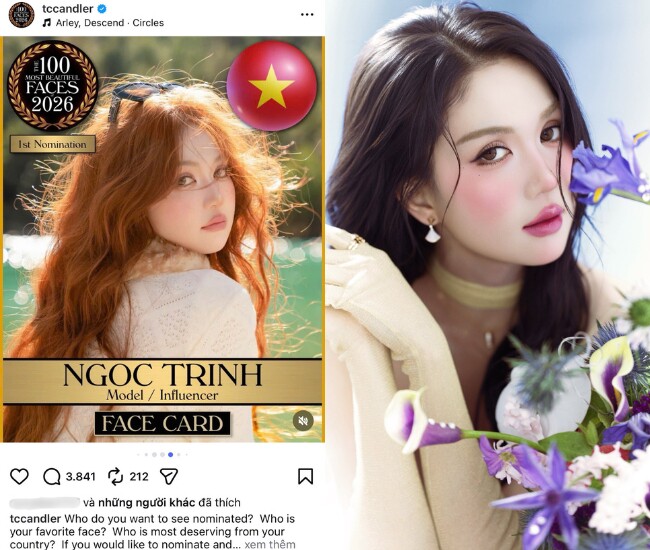Ngọc Trinh là mỹ nhân Việt tiếp theo lọt đề cử Top 100 gương mặt đẹp nhất thế giới 2026.