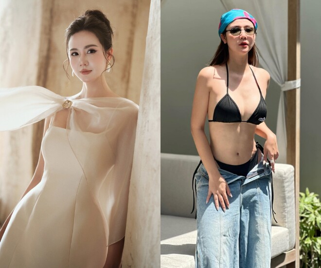 Bên cạnh nhan sắc ngày càng mặn mà và vóc dáng thon gọn, Huyền Lizzie còn ghi điểm với gu thời trang thanh lịch, trẻ trung.