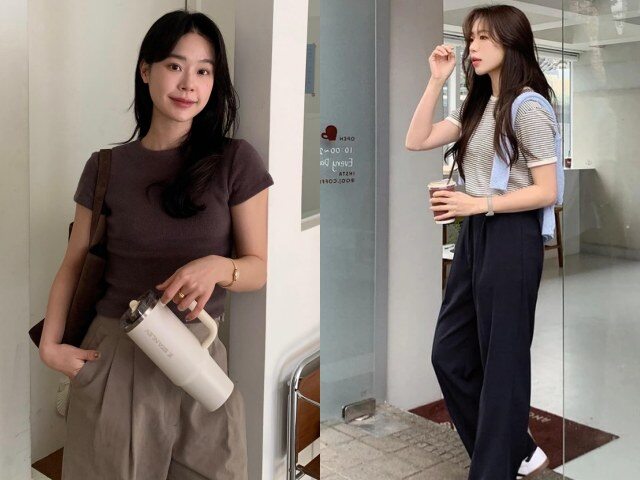 Áo thun giúp quần âu trở nên trẻ trung và dễ mặc hơn. Khi chọn thiết kế đơn giản và sơ vin nhẹ, outfit vẫn giữ được sự gọn gàng. Đây là công thức phù hợp cho những ngày cần sự thoải mái nhưng vẫn muốn trông chỉn chu và có gu.