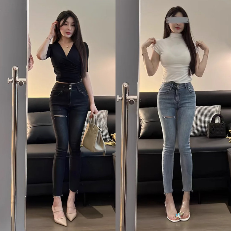 Dù là jeans xanh cổ điển hay jeans trắng thanh lịch, chỉ cần chọn đúng độ dài, bạn vẫn có thể biến chiếc áo phông đơn giản thành một set đồ trẻ trung và đầy phong cách.
