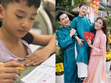 Thúy Diễm khoe góc nghiêng điển trai như Lương Thế Thành của quý tử quốc tịch Mỹ, dân mạng còn hết lời khen ngợi 1 chi tiết