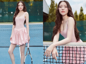 Hoa hậu Thanh Thảo diện váy ngắn khoe dáng khi chơi tennis