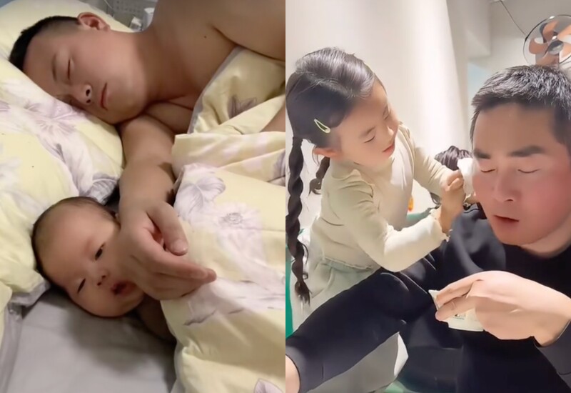 Những tình huống bố mẹ chăm con có lẽ đã quá quen thuộc với nhiều người, nhưng những khoảnh khắc bố mẹ "vô tâm" để con chăm ngược lại mới thực sự "dở khóc dở cười". 