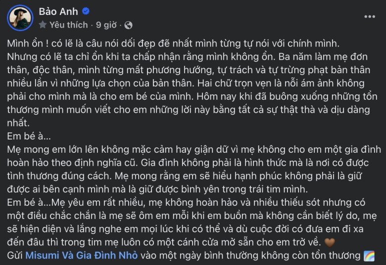 Bảo Anh thừa nhận không ổn suốt 3 năm bí mật sinh con rồi làm mẹ đơn thân, tự trừng phạt vì quyết định này - 6