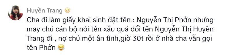 Chị gái có lời chia sẻ về sự ra đời cái tên của mình gây chú ý mxh.