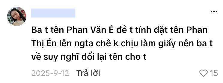 Người bố đặt tên cho con gái có phần khá giống bản thân.