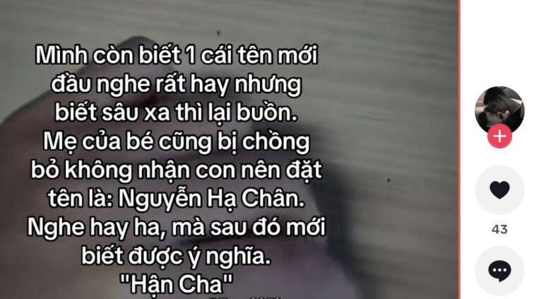 Chia sẻ từ một tài khoản mạng xã hội gây chú ý.