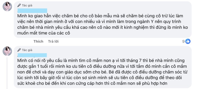 Chị em xôn xao chuyện mẹ Hà Nội đăng tin tuyển bảo mẫu cho con trai 2 tuổi, lương 50-60 triệu/tháng - 2