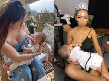 Ngồi tàu điện, đi taxi hay quán cà phê, hội mẹ bỉm xinh không ngại kéo áo cho con bú, ai nhìn cũng thấy thương