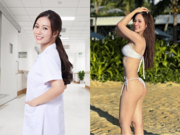 Yêu con - Cô y tá 9X Hà Nội hot cả nước vì quá xinh, ngoài đời chăm diện đồ tôn dáng gái một con trông mòn con mắt
