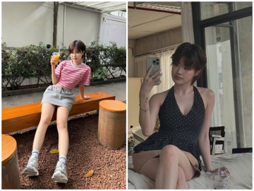 Thời trang - Phối đồ ngày nắng nóng chất như Pháo: Công thức dễ học theo với áo hai dây, croptop và quần ống rộng