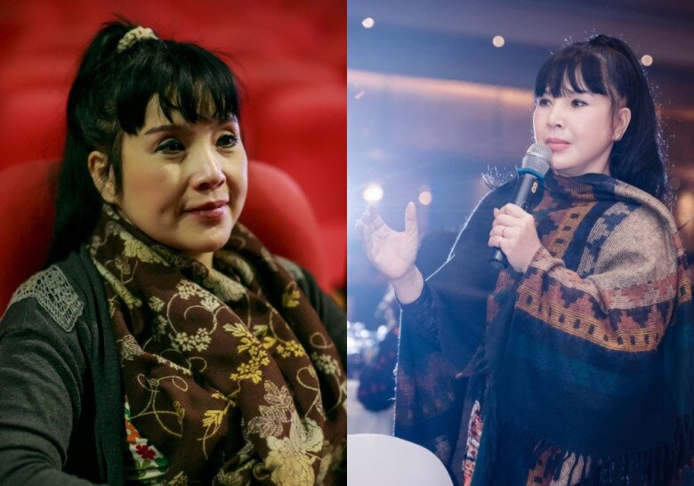 Em bé Hà Nội Lan Hương ở tuổi xế chiều vẫn giữ được nhiều nét đẹp trên gương mặt.