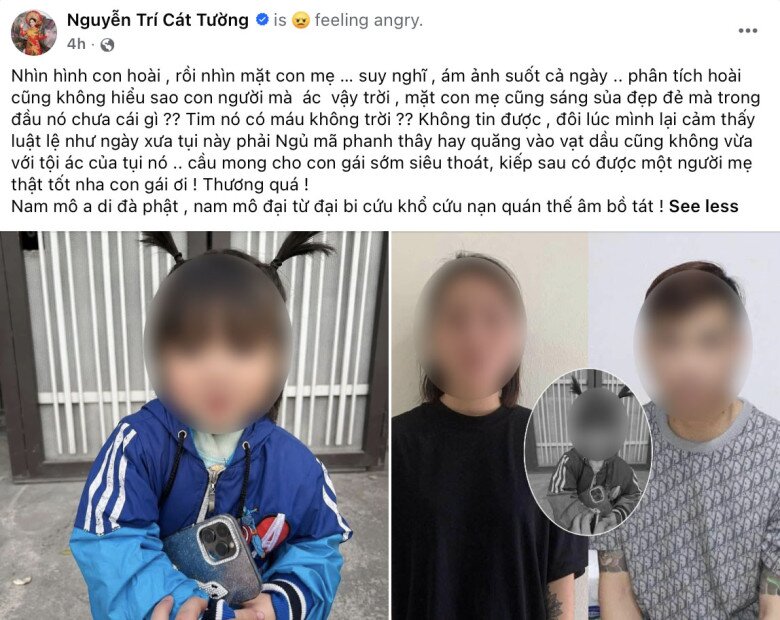 MC Cát Tường cầu nguyện cho bé gái vừa qua đời. 