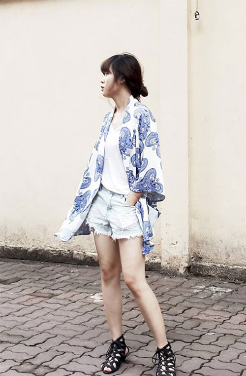 Ao Kimono cach dieu: Phát sốt với style kimono Nhật Bản