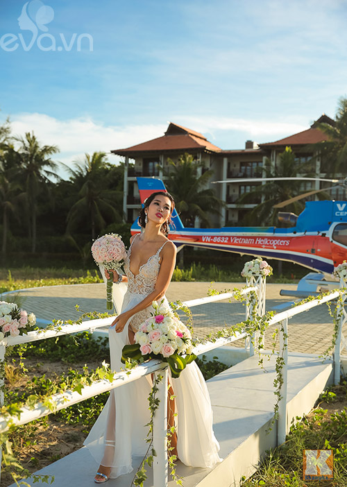 Siêu mẫu Hà Anh dùng máy bay trực thăng tới đám cưới - 16