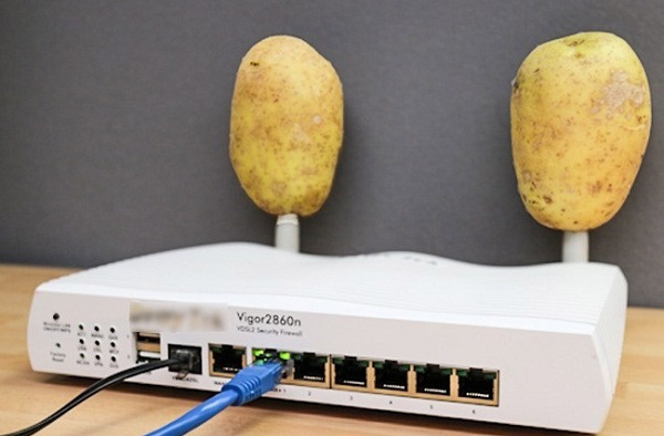 Cả nhà bạn gái amp;#34;sốcamp;#34; khi anh chàng sang chơi cầm theo hai củ khoai tây và cắm lên cục wifi - 2