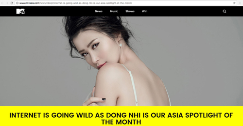 Đông Nhi được giới thiệu liên tục trong suốt tháng 7 trên MTV Asia - 4