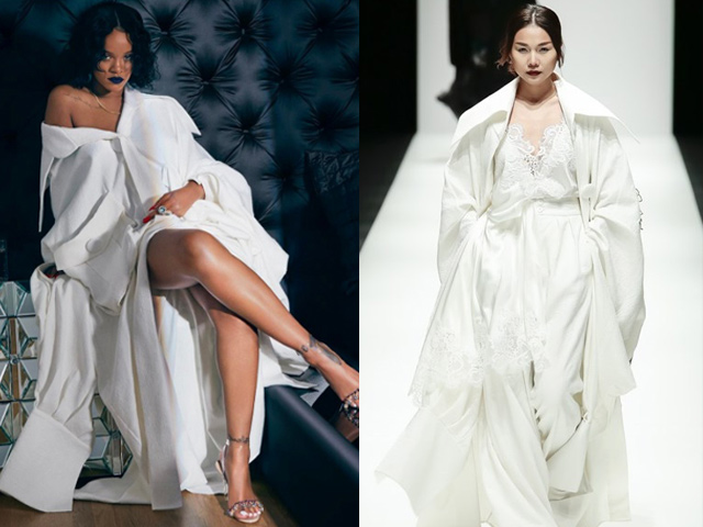 Cùng một chiếc váy của NTK Việt, Rihanna khác Thanh Hằng một trời một vực