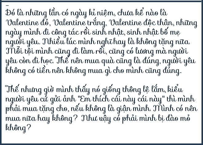 Chàng trai hoang mang yêu phải nàng amp;#34;đào mỏamp;#34; vì ngày 27/7 cũng đòi quà - 3