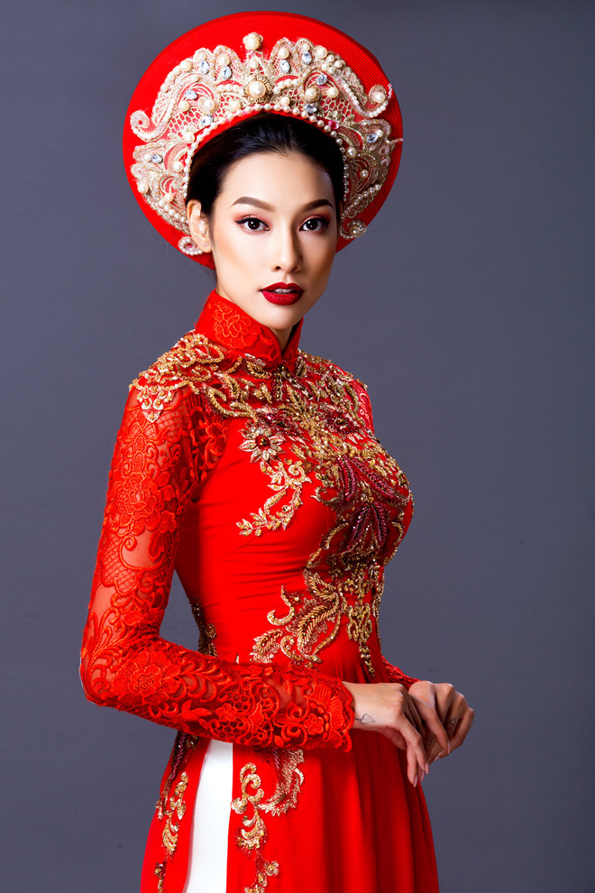 Lilly Nguyễn quyến rũ thả dáng trong tà áo dài cưới - 13