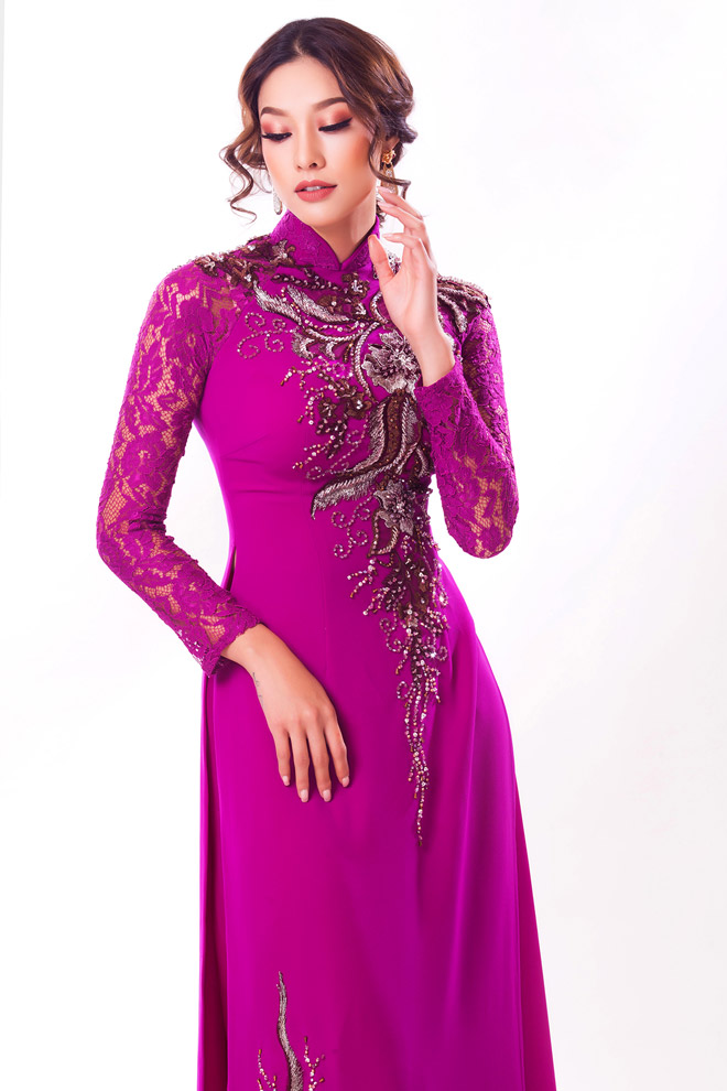 Lilly Nguyễn quyến rũ thả dáng trong tà áo dài cưới - 2