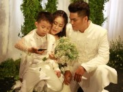 Làng sao - Bé Cà Pháo - con trai Lê Phương dõng dạc bày tỏ cảm xúc tại đám cưới mẹ và cha dượng
