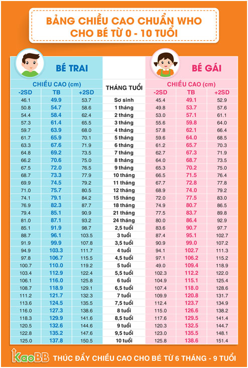 So ngay: bảng chiều cao chuẩn nhất cho trẻ 0 - 10 tuổi! - 1