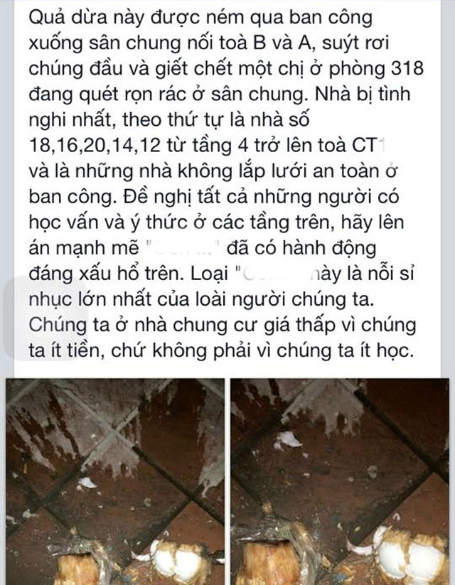 Hãi hùng dao thớt, cốc thủy tinh, thanh sắt bay từ chung cư cao tầng trúng người đi đường - 5