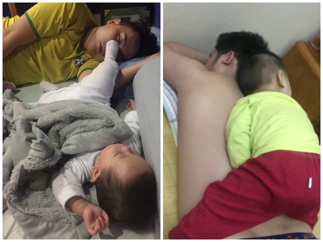 Mẹ bỉm sữa khoe ảnh cha nào con nấy, tưởng bơ nhau nhưng tình cảm lắm đấy