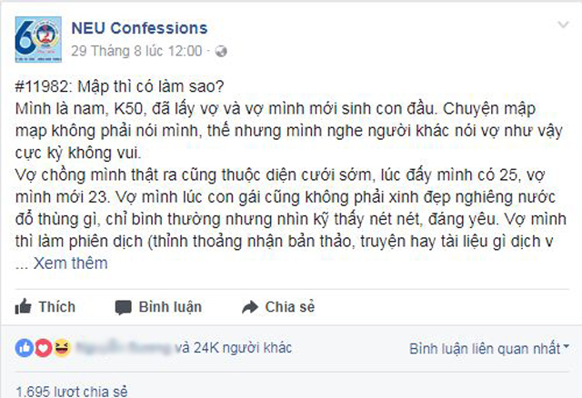 Tâm thư bức xúc của chồng trẻ viết khi vợ bị chê béo, được chị em chia sẻ rầm rộ - 1