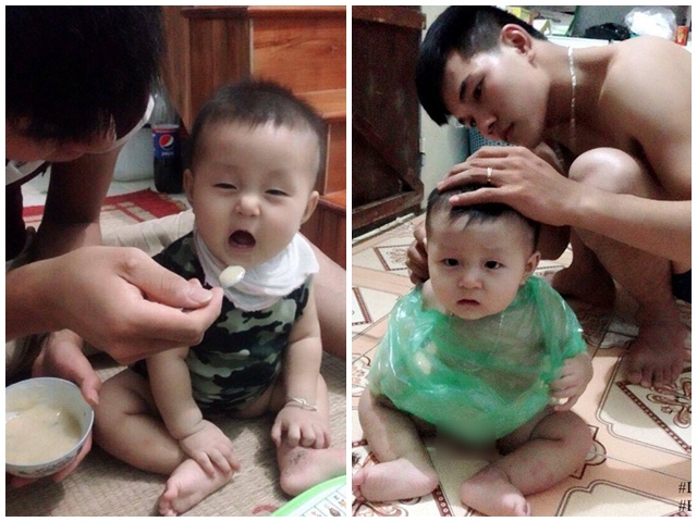 Bố đảm giành phần tắm cho con suốt 10 tháng sau sinh được chị em khen nức nở