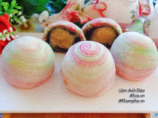 Cách làm bánh trung thu cầu vồng ngàn lớp nhìn là thích mê