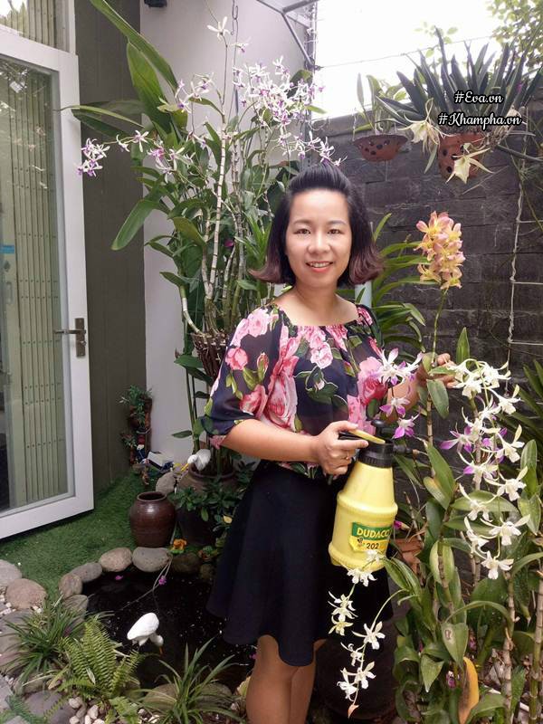 Mẹ Đà Nẵng amp;#34;biếnamp;#34; sân gạch chỉ 30m² trước nhà thành vườn hoa lan rực rỡ - 1