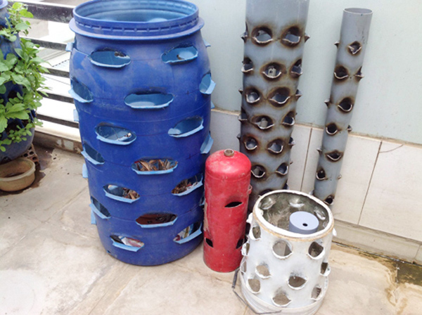 amp;#34;Biến hóaamp;#34; vỏ dừa, rổ rá, bô, mũ bảo hiểm... để trồng rau - 8