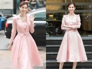 Thời trang - Hoa hậu Đặng Thu Thảo mỏng manh như sương mai với tone màu hồng thạch anh