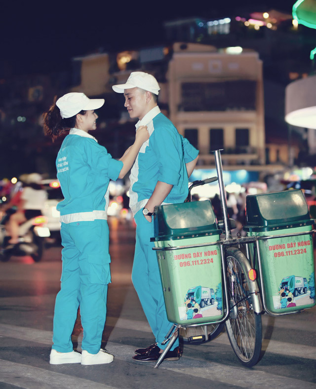 Ảnh cưới siêu độc của cặp đôi công nhân môi trường kỷ niệm nơi tình yêu bắt đầu - 12