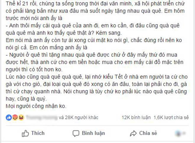 Người yêu thường xuyên mang tặng amp;#34;quà quêamp;#34;, cô gái chê bai amp;#34;kém sangamp;#34; và cái kết - 2