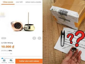 Mua lư cắm nhang giá 10.000 đồng trên mạng, cô gái được phen hú hồn khi mở thùng hàng ra