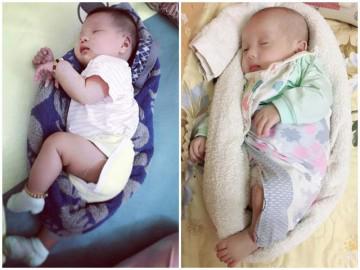 Mẹ bỉm sữa rủ nhau làm ổ cho con, bé ngủ say tít thò lò, bé mở mắt thao láo