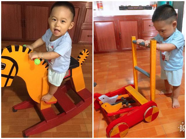 Chỉ với 100 nghìn, bố 9X bỏ xem World Cup, tự làm ngựa gỗ bập bênh cho con trai