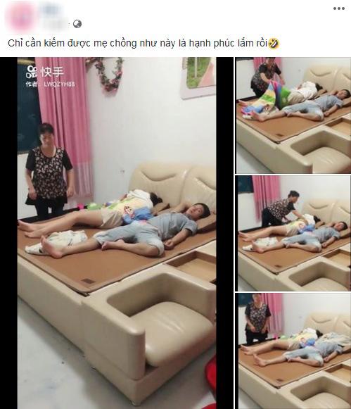 Chỉ 20 giây, clip amp;#34;Đắp chăn cho con dâuamp;#34; khiến cộng đồng mạng dậy sóng - 1