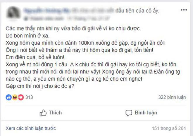 Vượt 100km đến thăm người yêu, cô gái bị bạn trai than vãn: amp;#34;Biết thế hôm qua không đi amp;#39;gáiamp;#39;!amp;#34; - 1