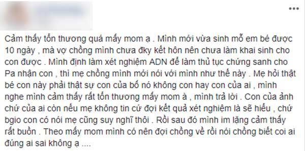Mới sinh con, mẹ chồng hỏi ngay “con của bố nó hay của ai” khiến bà mẹ trẻ sốc nặng - 1
