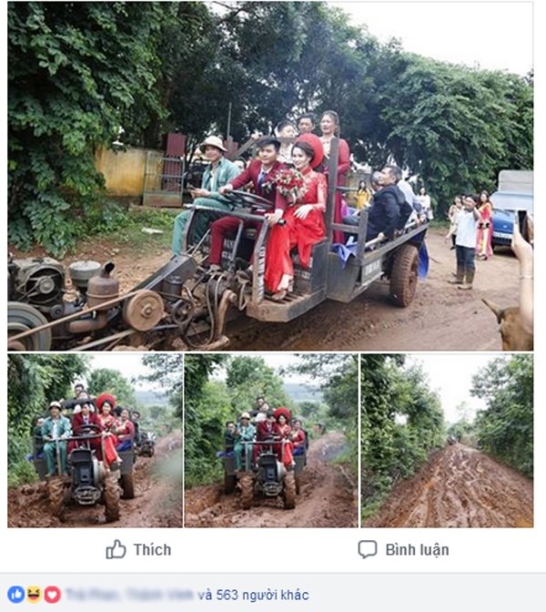 Đi xe hơi đến rước dâu nhưng đường quá trơn trượt, chú rể Đắk Lắk đã làm việc bất ngờ - 1