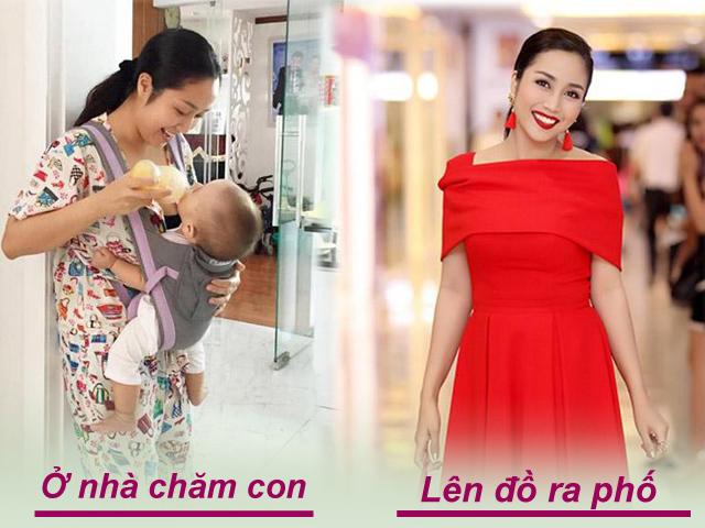 Ra ngoài mặc đẹp không ai bằng, ở nhà chăm con, mỹ nhân cũng tuyềnh toàng như sen cả thôi!