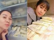 Bà bầu - Bận trăm công nghìn việc, mỹ nhân Việt vẫn quyết cho con bú, trữ được cả tủ sữa đầy ắp