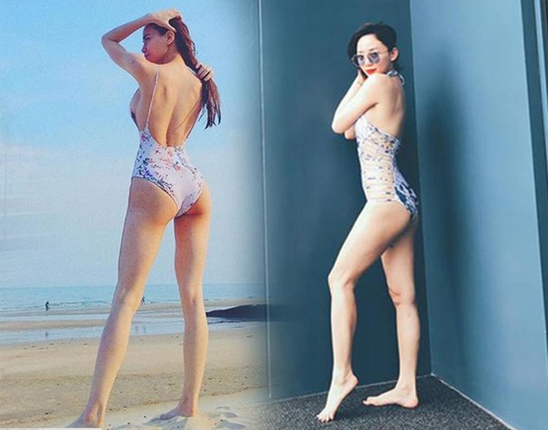 Những set bikini sáng màu, giúp Tóc Tiên khoe triệt để body nuột nà so với đàn chị. 

