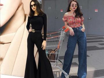 Quần quét đất rất dễ bẩn nhưng Hương Giang, Ngọc Trinh mặc mãi không chán