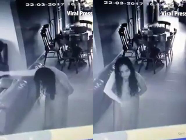 Chủ nhà kinh hãi khi xem camera thấy nữ giúp việc xõa tóc nhìn trừng trừng vào máy quay - 2