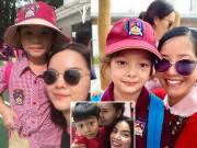 Giải trí - Ngày đầu đi học của con sao Việt: Hồ Ngọc Hà “phi xe ôm” đưa con tới trường